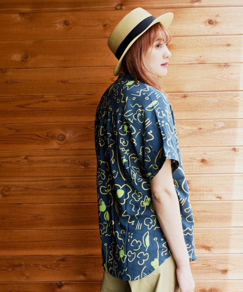 「CUBE SUGAR」 半袖シャツ M ネイビー レディース_画像6