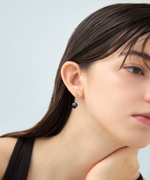 ピアス ナチュラルストーン ツイストカット ピアス レディースの画像