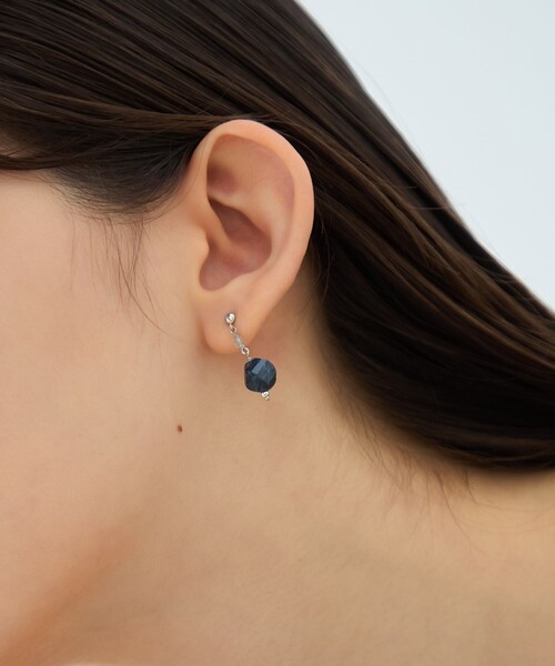 ピアス ナチュラルストーン ツイストカット ピアス レディースの画像