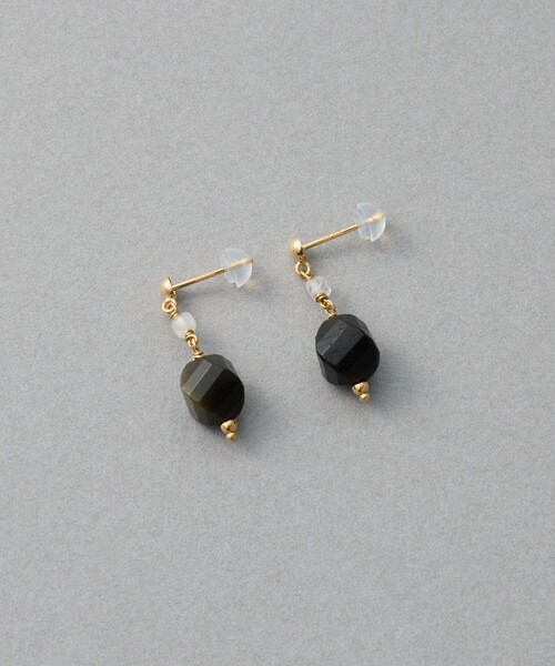 ピアス ナチュラルストーン ツイストカット ピアス レディースの画像