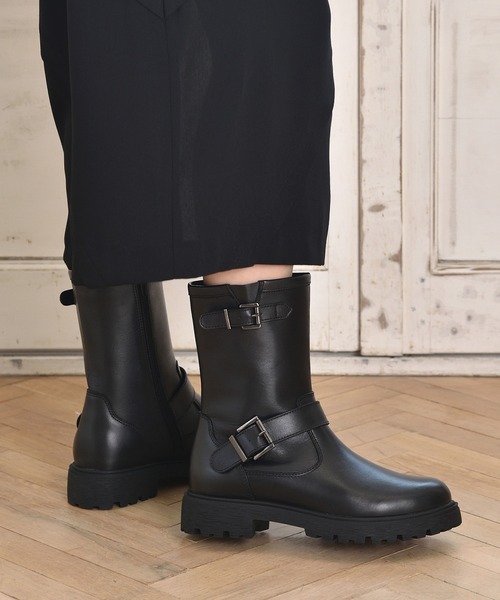 「ALPHA CUBIC」 ショートブーツ 23.5cm ブラック レディース_画像7