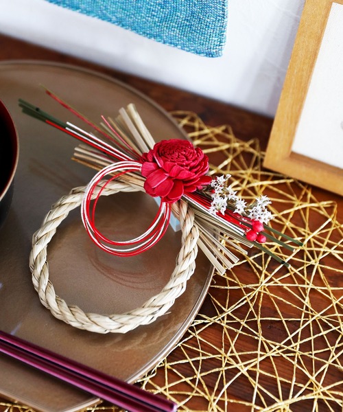 LAKOLE（ラコレ） インテリア しめ縄(ラウンド)「RED」 / 603839