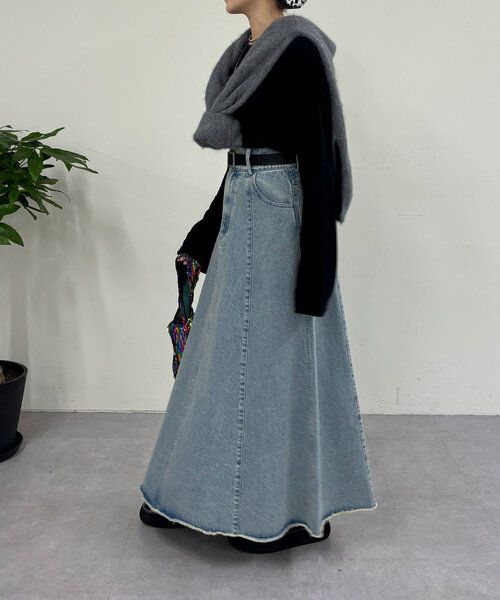 「SHENERY」 デニムスカート 38 ブルー レディース_画像6