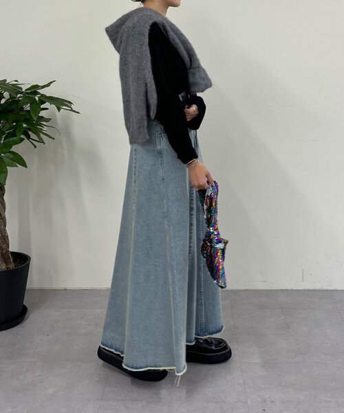 「SHENERY」 デニムスカート 38 ブルー レディース_画像7