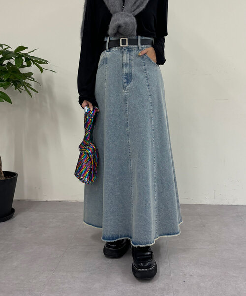 「SHENERY」 デニムスカート 38 ブルー レディース_画像9