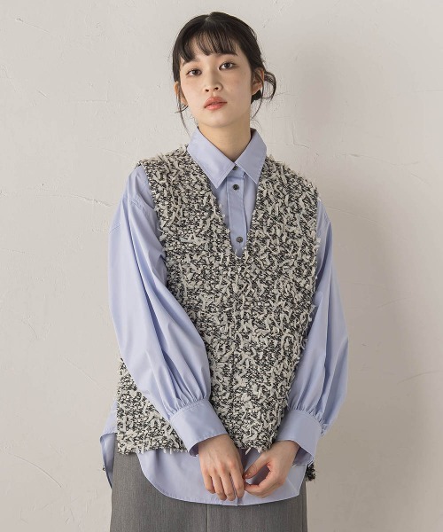 ドロワットロートレアモン（Droite lautreamont）/モナコツィードブラウス≪手洗い可能≫ Droite lautreamont（ドロワット・ロートレアモン） ベスト ジレ