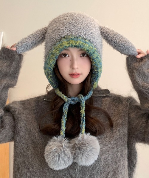 miniministore（ミニミニストア） ニット帽 ニットキャップ うさぎ耳