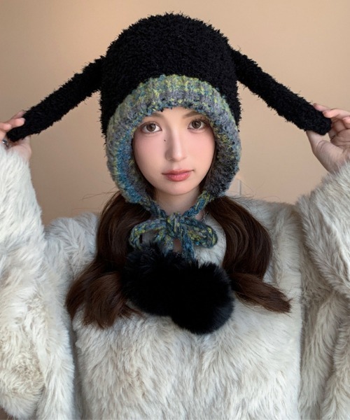 miniministore（ミニミニストア） ニット帽 ニットキャップ うさぎ耳