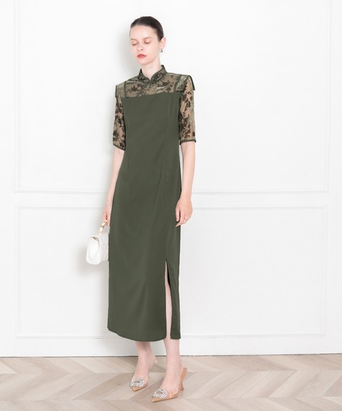 「Leja」 半袖ワンピース MEDIUM グリーン レディース