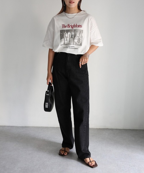 「Riberry」 半袖Tシャツ FREE チャコールグレー レディース_画像2