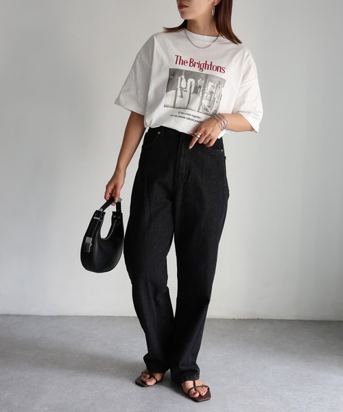 「Riberry」 半袖Tシャツ FREE チャコールグレー レディース_画像4