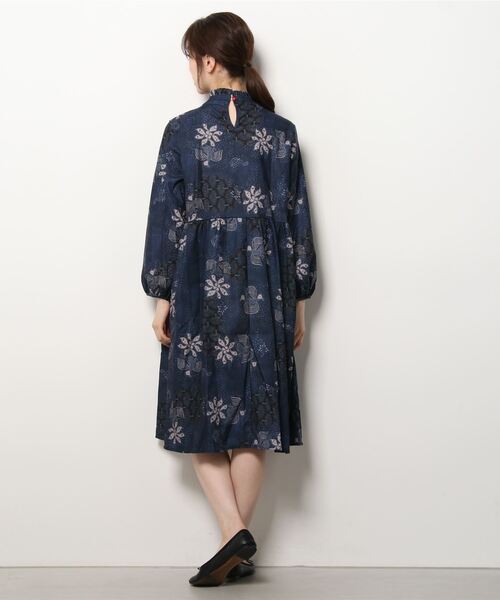 「Dream garden」 長袖ワンピース X-LARGE ネイビー レディース_画像3