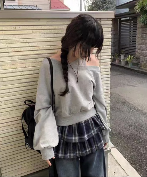 AsheKsha スカート 2026年春新作-チェックのフリースタイル ストラップ