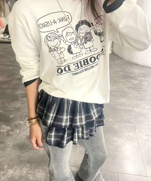 AsheKsha スカート 2026年春新作-チェックのフリースタイル ストラップ