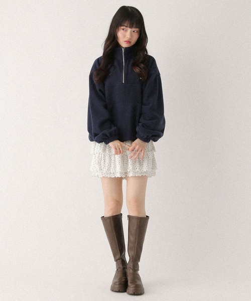 Heather（ヘザー） トレーナー スウェット ハーフZIPフリースプル
