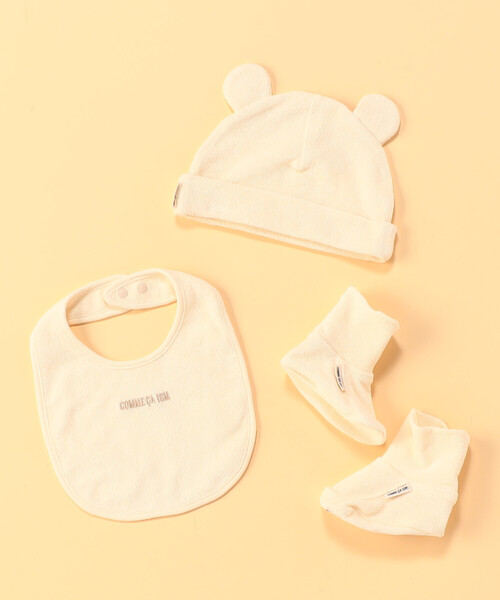 COMME CA ISM（コムサイズム） ベビー 耳付きニットキャップ・スタイ 