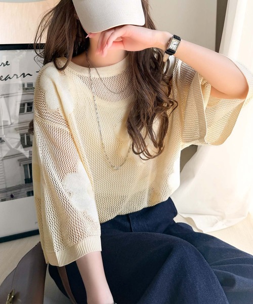 classicalelf（クラシカルエルフ） tシャツ 配色花柄で華やかに決まる