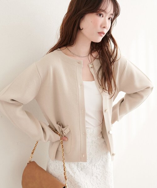 natural couture ジャケット ノーカラージャケット ビットポケット