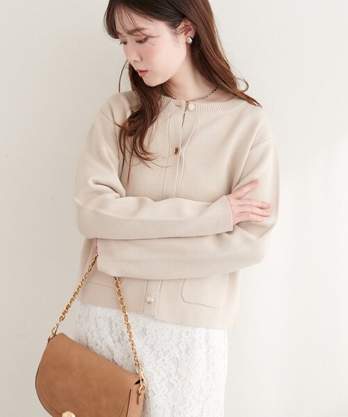 natural couture ジャケット ノーカラージャケット ビットポケット