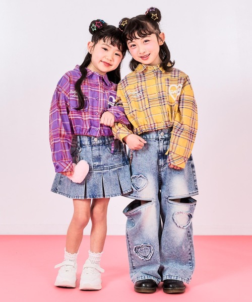 ANAP kids（アナップキッズ） ブラウス シャツ クロップド プリント