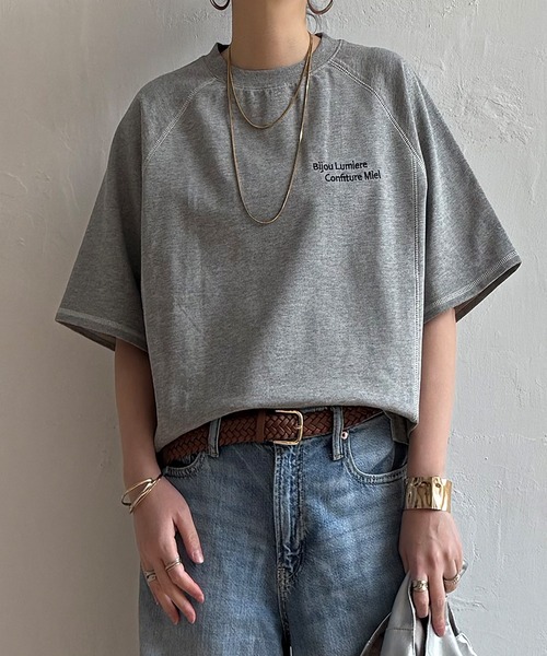 LBC（エルビーシー） tシャツ 「二の腕カバー」ミニ裏毛切り替え刺繍5