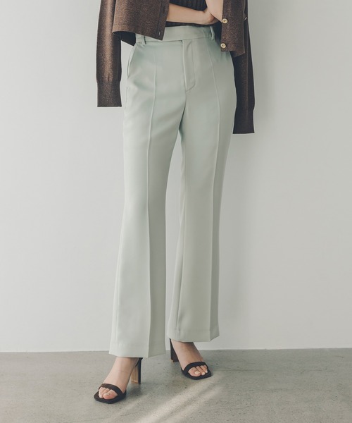「anuans」 ブーツカットパンツ X-SMALL ブラック レディースの画像