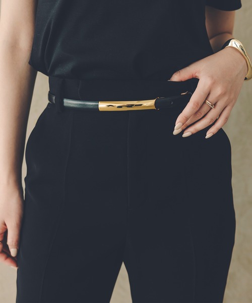 「anuans」 ブーツカットパンツ X-SMALL ブラック レディースの画像