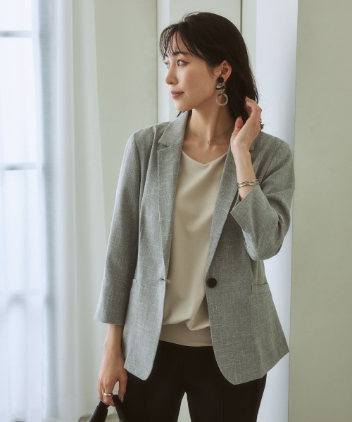 「7days Life Styling」 「Della Luce」テーラードジャケット L ベージュ レディース_画像2