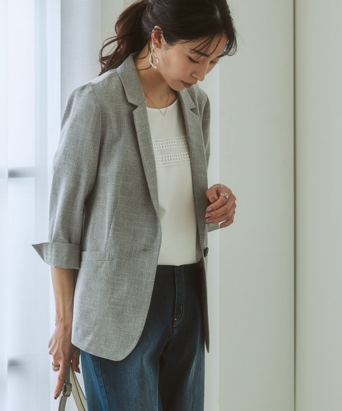 「7days Life Styling」 「Della Luce」テーラードジャケット L ベージュ レディース_画像5