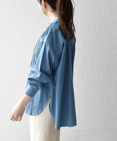 「SHIPS any」 長袖ブラウス ONE SIZE ブルー レディース_画像8