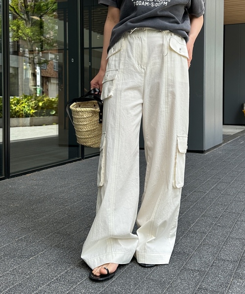 「U by SPICK&SPAN」 カーゴパンツ 36 ホワイト系その他 レディース_画像6