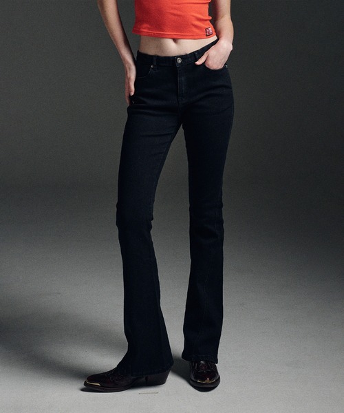 「Mardi Mercredi」 ブーツカットデニムパンツ 27inch ブラック レディース_画像9