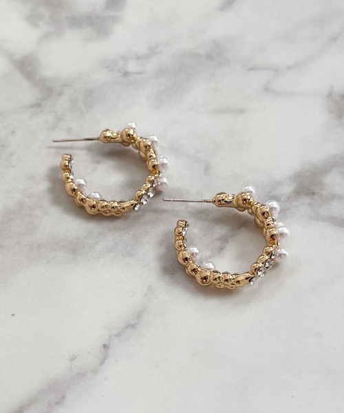yu-ka パール フープ ピアス YU-KA:パールフープピアス Pearl hoop