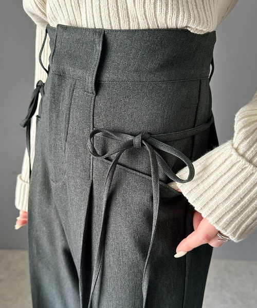 「mily bilet」 スラックス MEDIUM チャコールグレー レディース_画像3