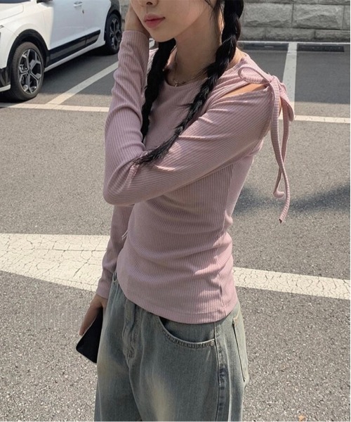 「by muni:r」 長袖カットソー FREE アイボリー レディース_画像3