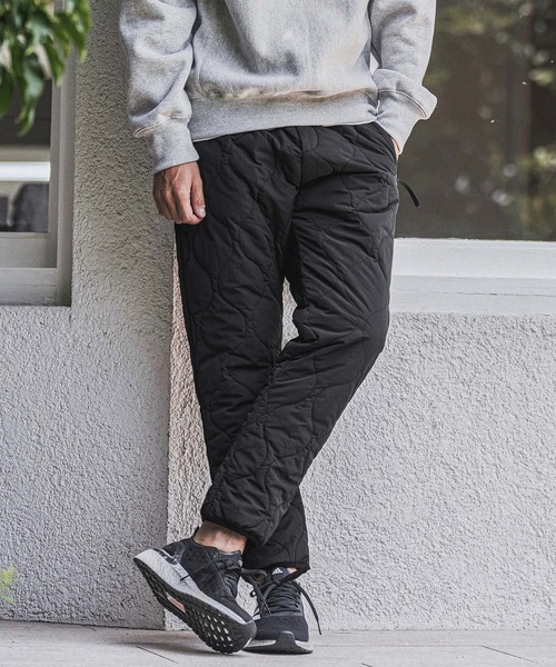 ブラックキルティングパンツ wjk reluxe パンツ mp15275- Gourd Quilted Pants キルティングパンツ
