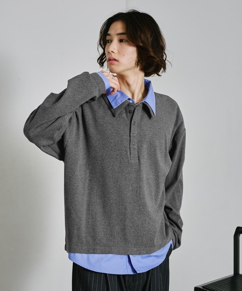 RAGEBLUE（レイジブルー） ポロシャツ FAKE LAYERED KNIT POLO SHIRTS