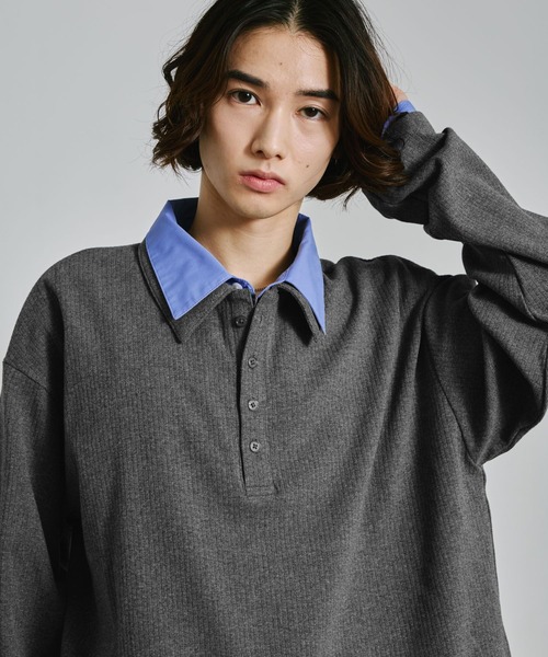 RAGEBLUE（レイジブルー） ポロシャツ FAKE LAYERED KNIT POLO SHIRTS