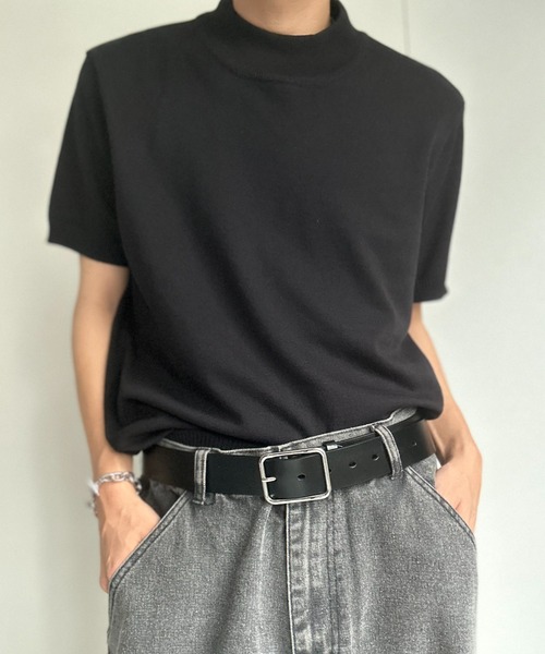 CREARE -LINO- tシャツ モックネックベーシックニットプルオーバー