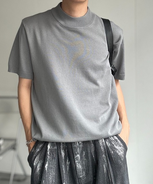 CREARE -LINO- tシャツ モックネックベーシックニットプルオーバー