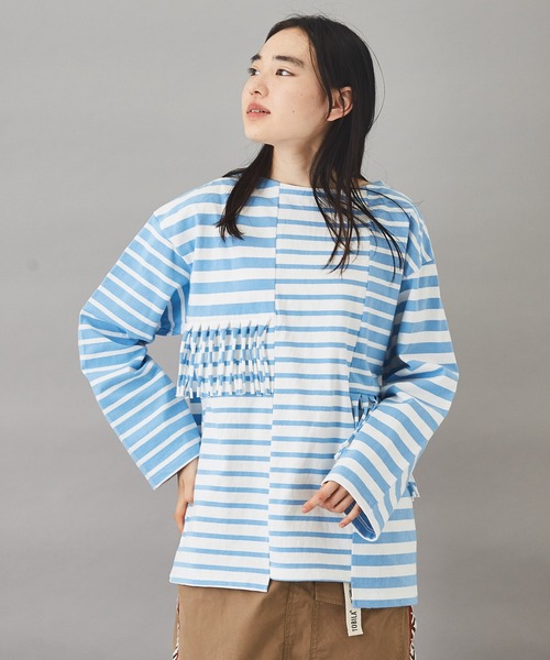 最新作tシャツ Tシャツ ミックスボーダーリメイクバスクｔシャツユニセックス Tシャツ カットソー レディースファッション ファッション 10 0 Www Jesuitnola Org
