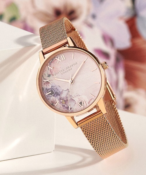 新品未使用 OLIVIA BURTON 花柄ダイヤル 時計 OLIVIA BURTON 腕時計 「OLIVIA BURTON/オリビアバートン」 花柄
