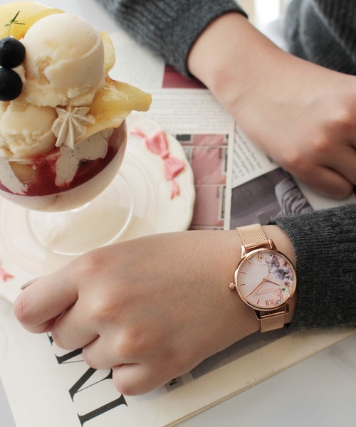 新品未使用 OLIVIA BURTON 花柄ダイヤル 時計 OLIVIA BURTON 腕時計 「OLIVIA BURTON/オリビアバートン」 花柄