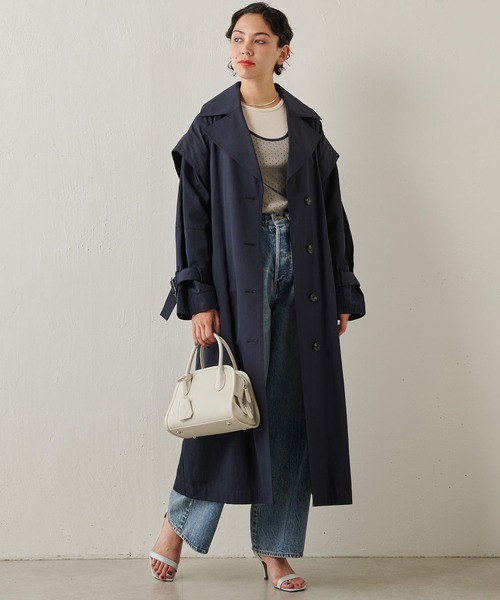 【THE PAUSE】2WAYトレンチコート　ネイビー コート トレンチコート 「THE PAUSE」2WAYトレンチコート