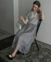 ドット柄パフスリーブロングドレス 楽天市場】ワンピース レディース 春 きれいめ ドット柄 水玉 パール