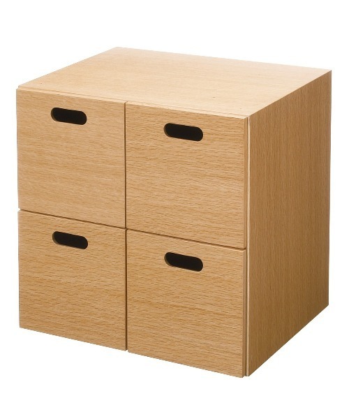 無印良品（MUJI） 家具 スタッキングチェスト・引出し・4個／オーク材
