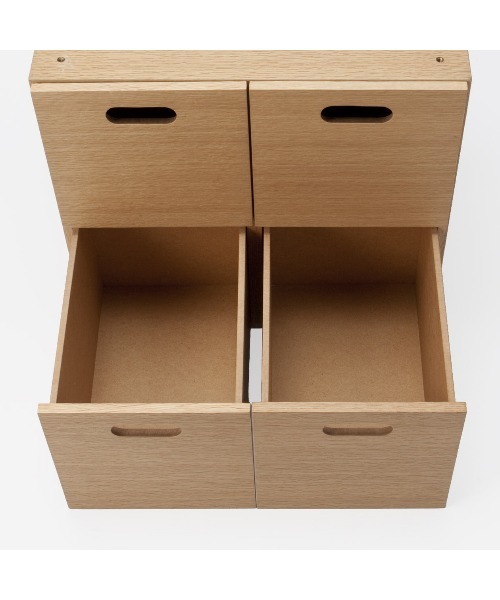無印良品（MUJI） 家具 スタッキングチェスト・引出し・4個／オーク材