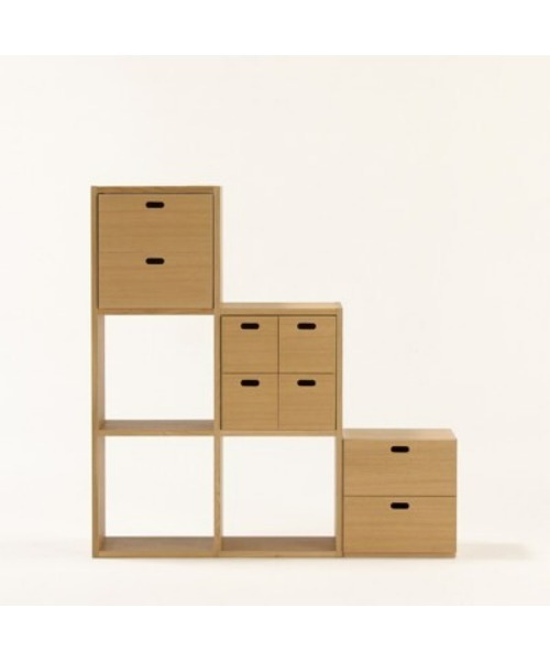 スタッキングチェスト・引出し・４個／オーク材突板 2個 無印良品（MUJI） 家具 スタッキングチェスト・引出し・4個／オーク材