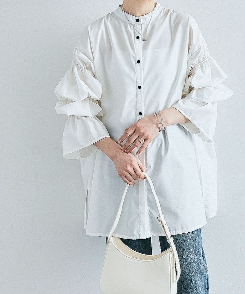 美品　Curensology＊キャンディスリーブ ブラウス チュニック フリー 美品 Curensology＊キャンディスリーブ ブラウス チュニック