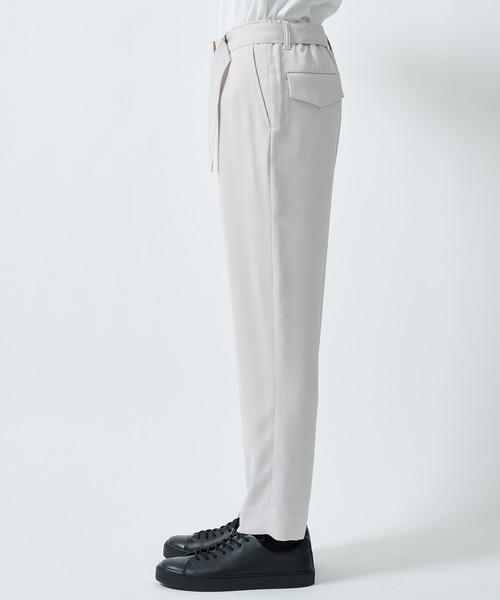 CULLNI ホワイトプリーツスラックス CULLNI（クルニ） スラックス STUDIOUS別注TAPERD PANTS メンズ